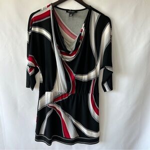White House Black Market Women’s Large Drape Neck Tunic Mini Dress Size Small
